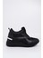 Siyah Fileli Dolgu Topuklu Sneaker Bağcıklı Spor Ayakkabı - Pily 2