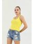 Sarı Askılı Slim Fit Ribana Kadın Atlet 1