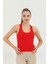Kırmızı Çapraz Askılı Slim Fit Ribana Kadın Atlet 4