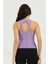 Lila Çapraz Askılı Slim Fit Ribana Kadın Atlet 5