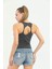 Antrasit Çapraz Askılı Slim Fit Ribana Kadın Atlet 4