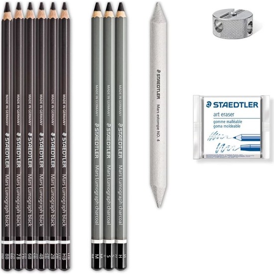 Staedtler Mars Lumograph Charcoal Set F Zen Karakalem Eskiz Fiyat