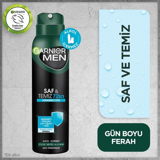 Garnier Men Saf ve Temiz Aerosol Erkek Deodorant 150 ml Fiyatı