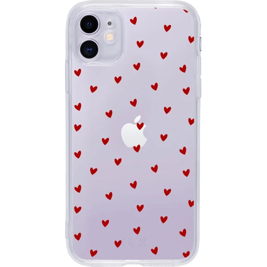 Butik Case Apple Apple iPhone 11 Minik Kalpler Slience Şeffaf Telefon Kılıfı