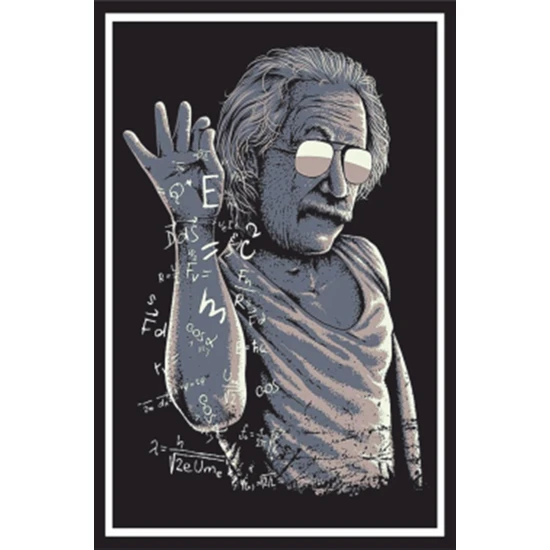 Hayat Poster Einstein  Nusret Tuz Atması  Retro Ahşap Poster