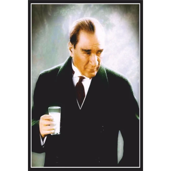 Hayat Poster Atatürk Rakı Içerken Retro Ahşap Poster
