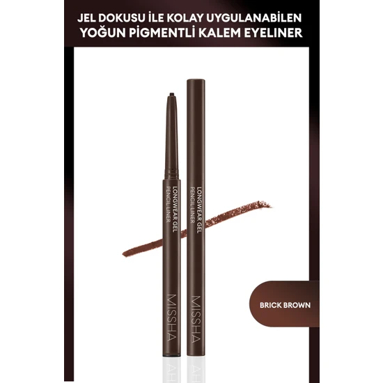 MISSHA Pürüzsüz Uygulanan Jel Dokuda Kalem Eyeliner MISSHA Longwear Gel Pencil Liner (Brick Brown) 0.14G