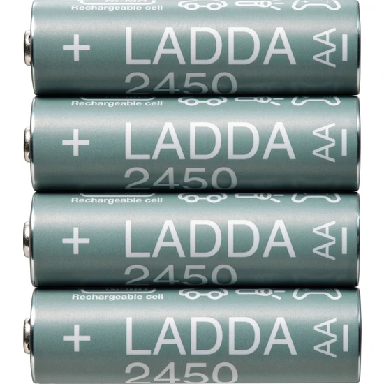 IKEA Ladda Şarj Edilebilir Pil, Hr6 Aa 1.2V, Pil Kapasitesi: 2450 Mah.