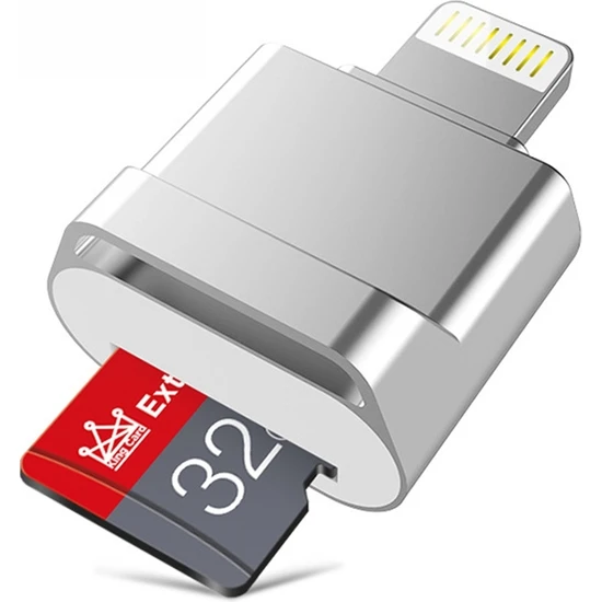 Zsykd Mikrodrive 8pin - Tf Kart Adaptör Mini iPhone & iPad Tf Kart Okuyucu, Kapasite: 64GB (Yurt Dışından)