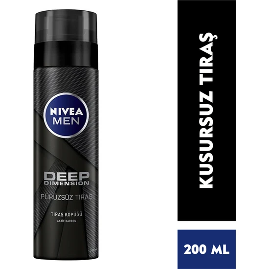 NIVEA Men Deep Dimension Tıraş Köpüğü 200ml;Kusursuz Tıraş