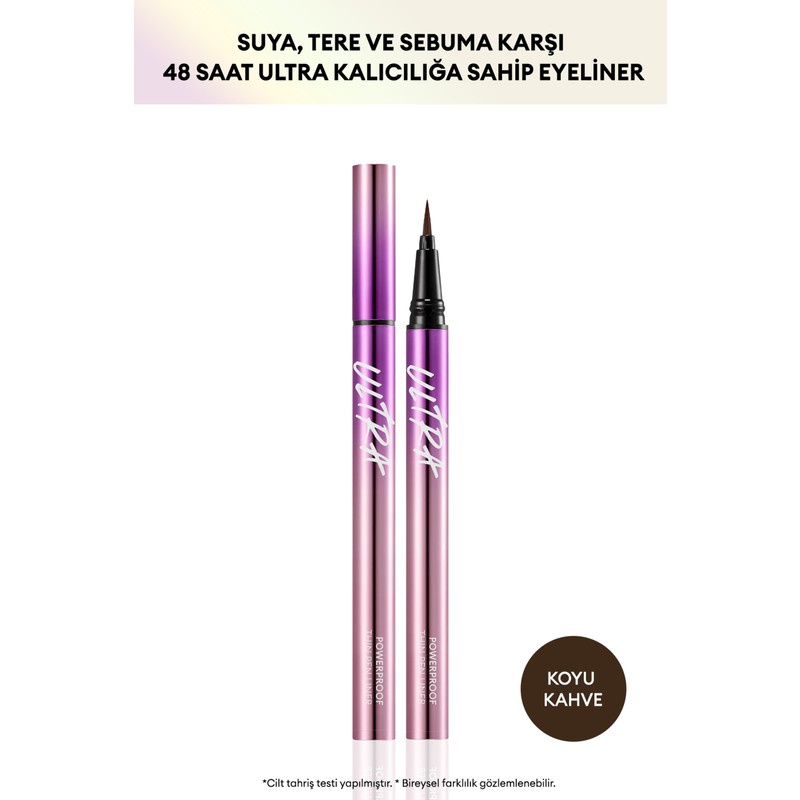 MISSHA Su , Ter ve Yağa Dayanıklı , 48 Saate Kadar Kalıcı Ultra Powerproof Thin Pen Liner (Dark Brown)