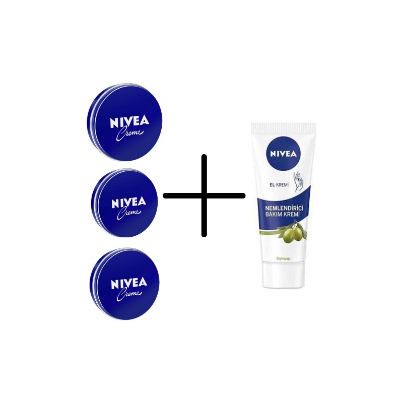 Nivea Nemlendirici Nivea Krem 30 ml Teneke 3 Adet + Nemlendirici Nivea 100 ml Tüp Krem