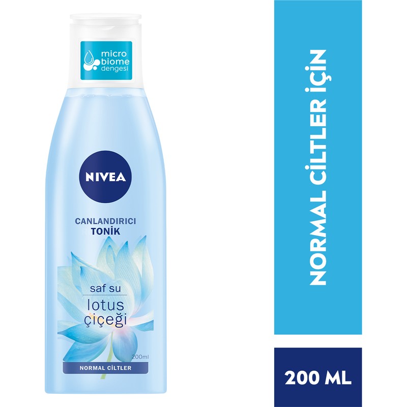 Nivea Canlandırıcı Tonik 200 ml Saf Su ve Lotus Çiçeği ile Normal Ciltler için Canlandırıcı Etki