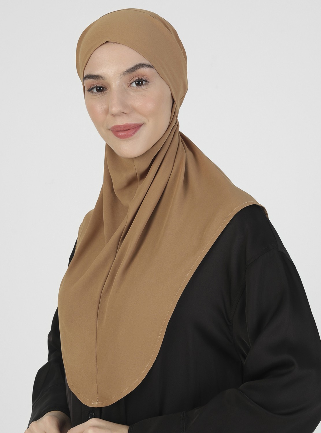 Ecardin Bone Ecardin Krep Kemerli Türban - Camel - Ecardin görsel 2