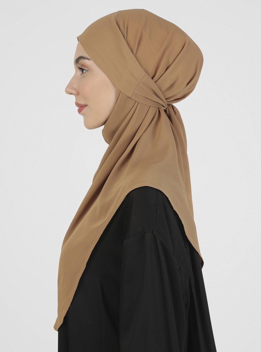Ecardin Bone Ecardin Krep Kemerli Türban - Camel - Ecardin görsel 3