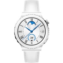 Huawei Watch Gt3 Pro 43MM Seramik Kasa - Beyaz Deri