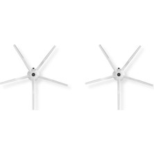 Srfn Ticaret Roborock S50-S55-S5-S5 Max-S6-S6 Pure Uyumlu 2'li Yan Fırça Beyaz (2 Adet)