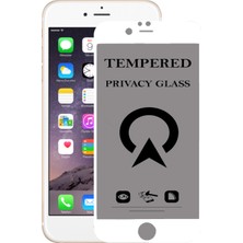 Kzy Apple iPhone 7 Plus Tam Kaplayan Privacy Hayalet Temperli Ekran Koruycu Cam Beyaz