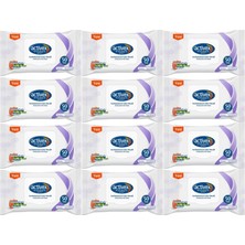 Activex Islak Havlu Mendil Hassas 50 Yaprak 12 Li Set (600 Yaprak) Plastik Kapaklı