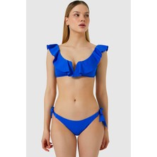 Ayyıldız 5400 Saks Fırfırlı Bikini Takımı