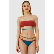 Ayyıldız 5413 Petrol Yeşili Straplez Bikini Takım