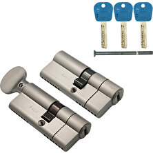 Multlock Mul-T-Lock Mtl 300 Bilyalı Ikiz Barel Set N.saten Bilister 3 Anahtar ( 69 mm 31X38 - 31X38T )