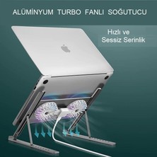 Upway Katlanabilir Alüminyum Turbo Fanlı Macbook Laptop Soğutucu Stand 10-17 Inç