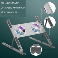 Upway Katlanabilir Alüminyum Turbo Fanlı Macbook Laptop Soğutucu Stand 10-17 Inç