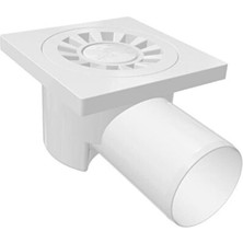 Marka 70 Lik Yandan Çıkışlı Yer Süzgeci 15 cm Lik Beyaz Plastik