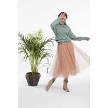 Su Yeşili Bisiklet Yaka Sweatshirt