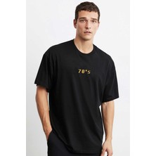 Alfa Tshirt Vintage Gold Awesome Series December 1970 Siyah Ön Arka Oversize Tshirt