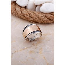 Sümer Telkari Çekiç Dövme Elişi Tasarım Gümüş Yüzük 3638