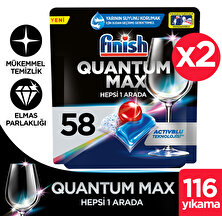 Finish Quantum Max Bulaşık Makinesi Deterjanı Tableti / Kapsülü 116(58x2) Yıkama