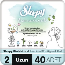 Sleepy Bio Natural Premium Plus Hijyenik Ped Uzun 40 Adet Ped