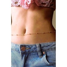 Qielle Kararmaz Kopmaz Inci Detay Dekolte Vücut Zinciri - Body Chain (Bel Zinciri Hediyeli)