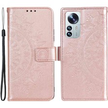 Lr Joyful  12 Lite İçin Desen Baskılı Deri Telefon Kılıfı - Rose Gold (Yurt Dışından)