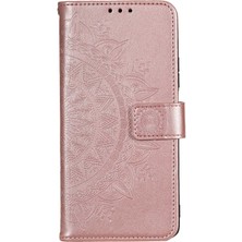 Lr Joyful  12 Lite İçin Desen Baskılı Deri Telefon Kılıfı - Rose Gold (Yurt Dışından)