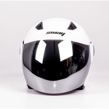 Sway Kask Sway SW-733 Yarım Aynalı Camlı Beyaz