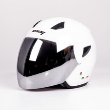 Sway Kask Sway SW-733 Yarım Aynalı Camlı Beyaz