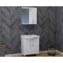 Siyam Çizgi 65 Cm Banyo Dolabı ve Etajerli Lavabvo 65 Cm