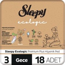 Sleepy Ecologic Premium Plus Hijyenik Ped Gece 18 Adet Ped