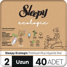 Sleepy Ecologic Premium Plus Hijyenik Ped Uzun 40 Adet Ped