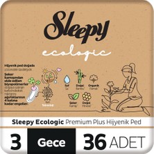 Sleepy Ecologic Premium Plus Hijyenik Ped Gece 36 Adet Ped