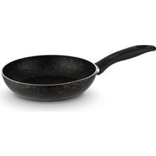 Lines Yonca Desensiz Kulp Granit Tava Siyah - 24 cm