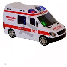 UDATOYS Ambulans Oyuncak Sesli Işıklı Çarp Dön Minibüs