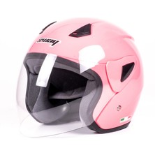 Sway Kask Sway SW-733 Pembe Yarım Şeffaf Camlı