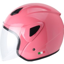 Sway Kask Sway SW-733 Pembe Yarım Şeffaf Camlı