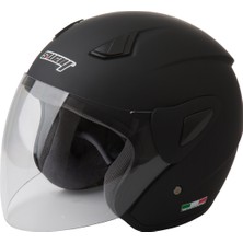 Sway Kask Sway SW-733 Mat Black Şeffaf Camlı