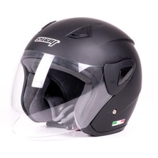 Sway Kask Sway SW-733 Mat Black Şeffaf Camlı