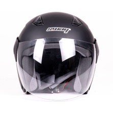 Sway Kask Sway SW-733 Mat Black Şeffaf Camlı